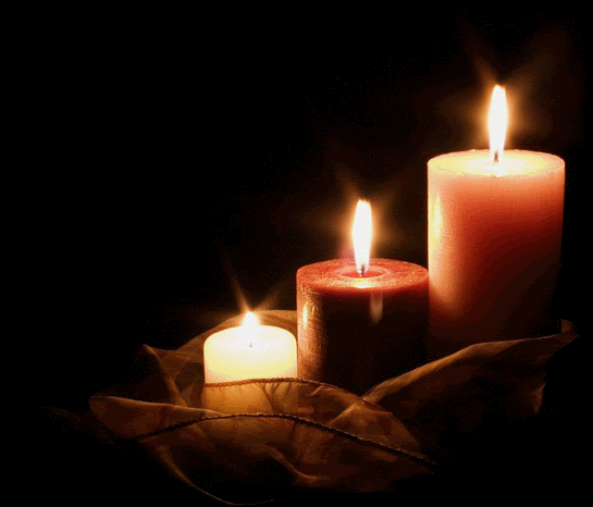 animation of three candles flickering.