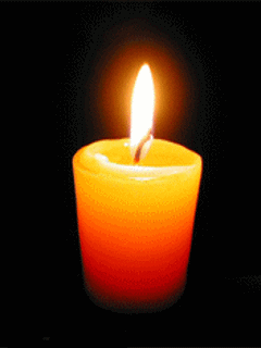 animation of one candle flickering.