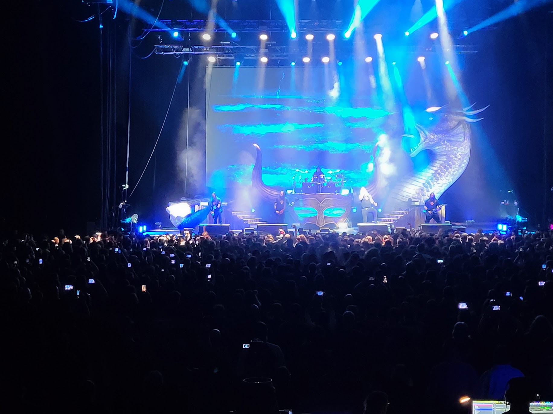 The snake inflatable on the Amon Amarth stage.